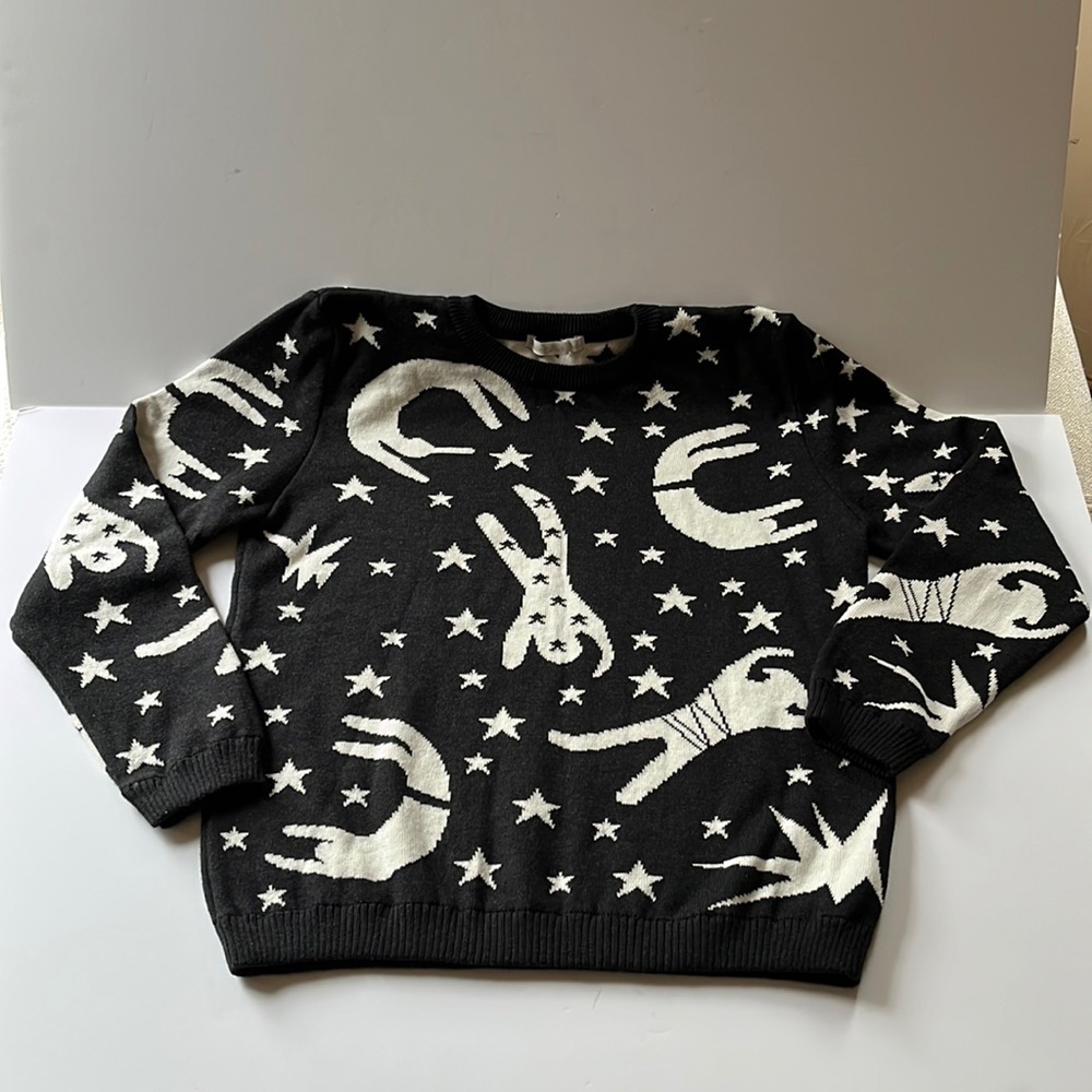 Raspberry Plum | Graphic Print Sweater Knit Top Long Sleeve